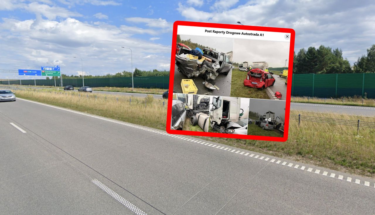 Potężny karambol. Autostrada A1 była zablokowana