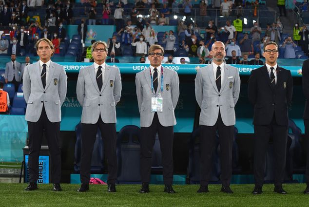 Od lewej: Roberto Mancini, Gabriele Oriali, Alberico Evani, Gianluca Vialli i Emiliano Cozzi / fot. Claudio Villa/Getty Images