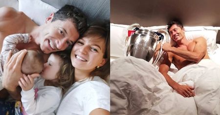 Rozanielony Robert Lewandowski chwali się rodzinnym zdjęciem z łóżka: "Moje NAJWIĘKSZE SZCZĘŚCIE"