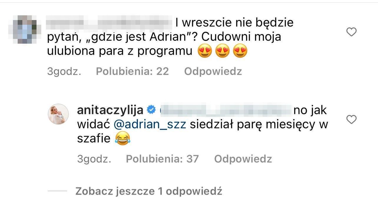Komentarze pod postem Anity i Adriana