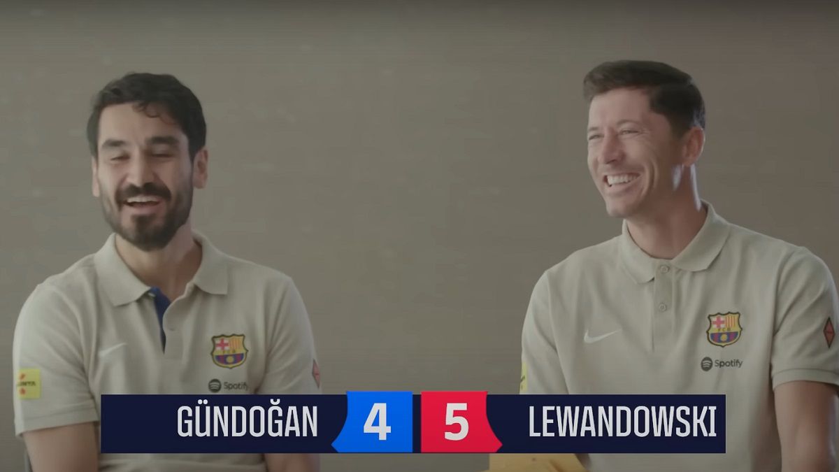Zdjęcie okładkowe artykułu: YouTube / FC Barcelona / Na zdjęciu: Ilkay Gundogan i Robert Lewandowski