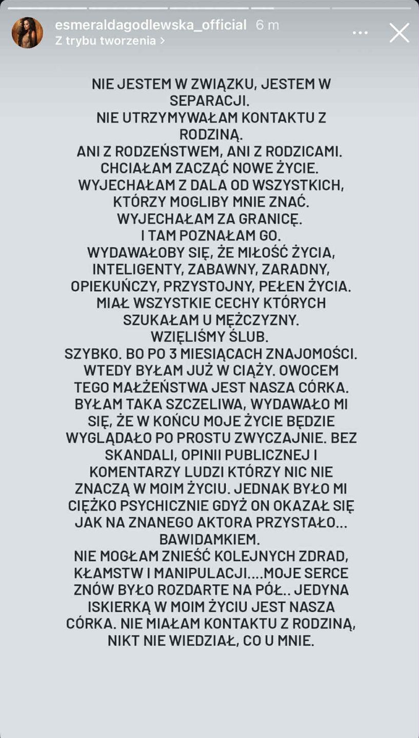 Oświadczenie Esmeraldy Godlewskiej