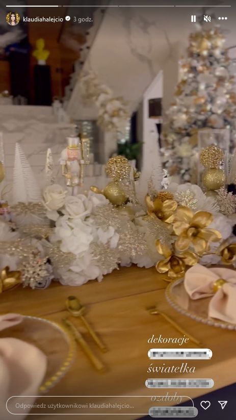 Klaudia Halejcio udekrowała willę na święta