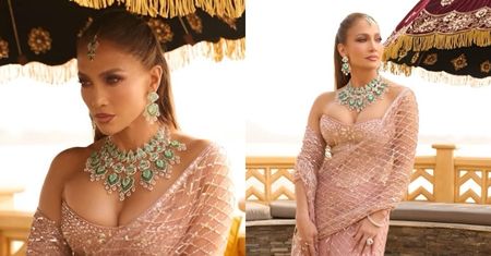 Wygładzona Jennifer Lopez jak hinduska księżniczka pozuje w 168-karatowym naszyjniku. Czas się dla niej zatrzymał?