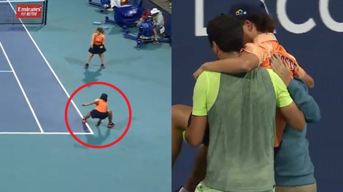 Zdjęcie okładkowe artykułu: Twitter / TennisTV / Na zdjęciu: Jaume Munar pomógł chłopcu do podawania piłek