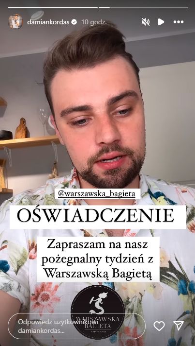 Damian Kordas wydał oświadczenie