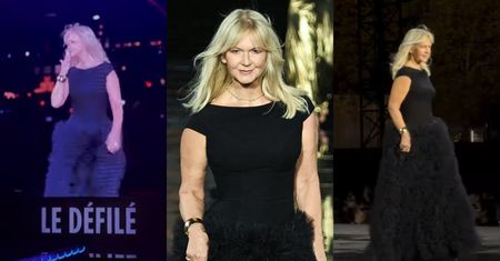 Grażyna Torbicka zawładnęła wybiegiem na pokazie otwierającym Tydzień Mody w Paryżu. Słała całuski i oklaskiwała Céline Dion (ZDJĘCIA)