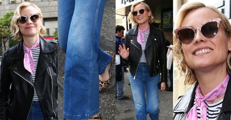 #TRENDY: Diane Kruger w dżinsach z wysokim stanem