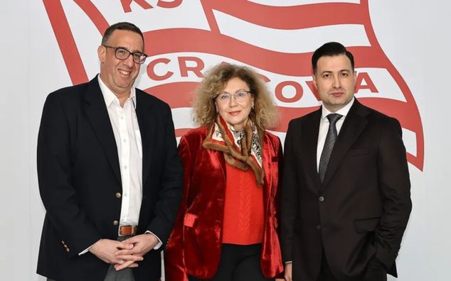 Nowy zarząd Cracovii: David Amdurer (L), Elżbieta Filipiak (Ś) i Murat Colak (P) / fot. KS Cracovia SA