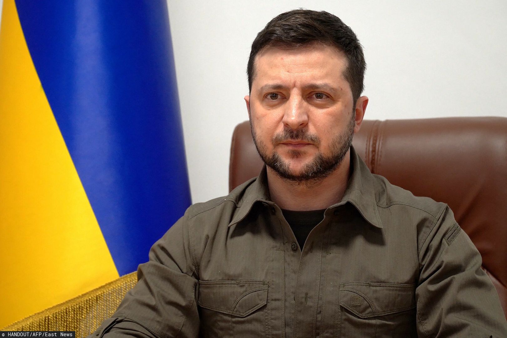 Wojna w Ukrainie - konferencje prezydenta Ze?enskiegoUkrainian President Volodymyr Zelensky addresses the German lower house of parliament Bundestag via video link from Kyiv on March 17, 2022. (Photo by Handout / UKRAINE PRESIDENCY / AFP) / RESTRICTED TO EDITORIAL USE - MANDATORY CREDIT "AFP PHOTO / Ukraine presidency / handout" - NO MARKETING NO ADVERTISING CAMPAIGNS - DISTRIBUTED AS A SERVICE TO CLIENTSHANDOUT