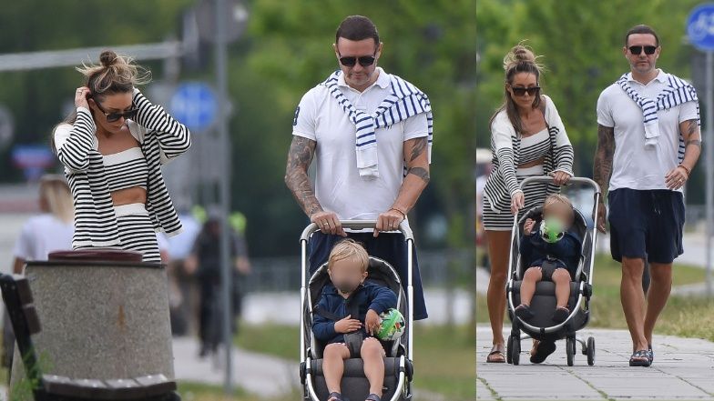 Małgorzata Rozenek i Radosław Majdan spacerują z synem