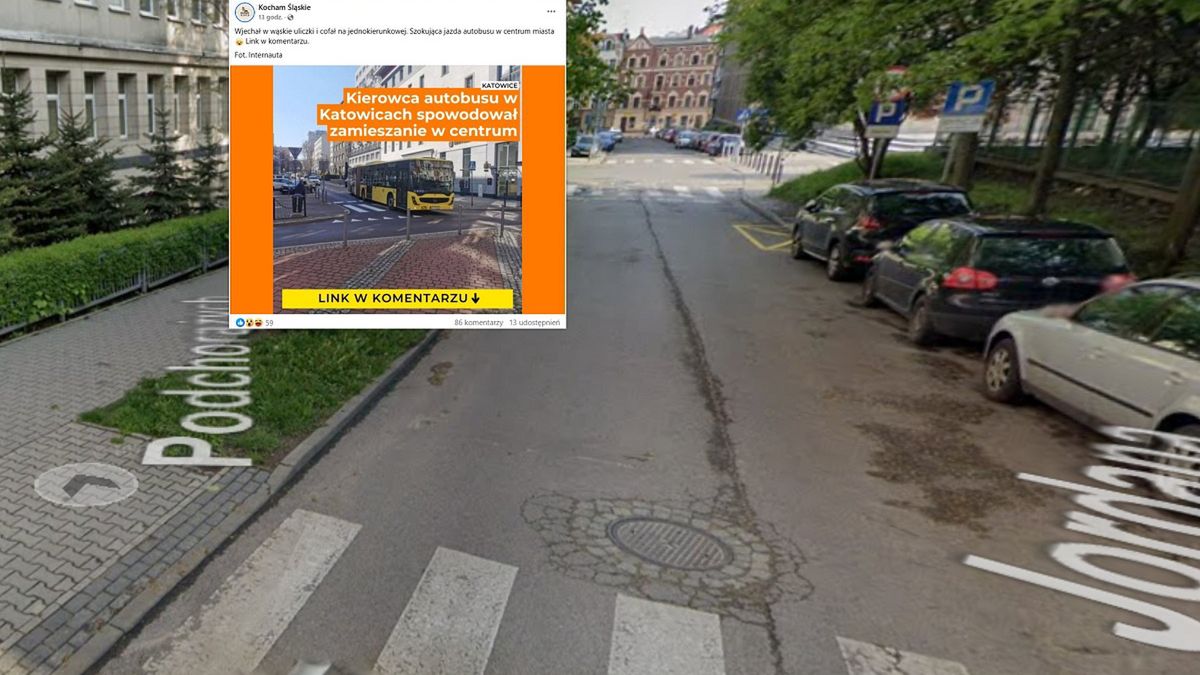 W Katowicach kierowca autobusu cofał na jednokierunkowej.