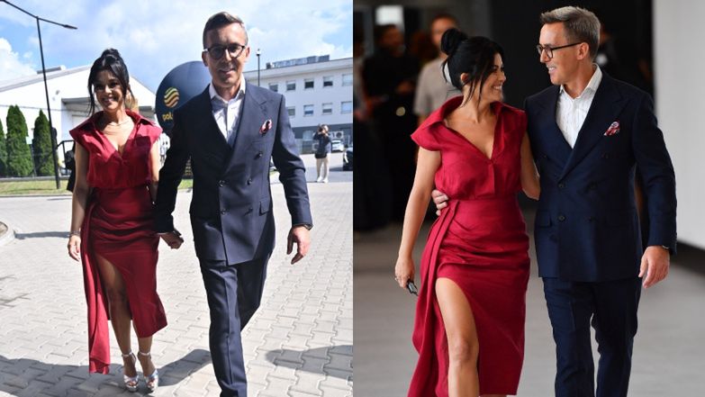 Katarzyna Cichopek i Maciej Kurzajewski na konferencji ramówkowej Polsatu