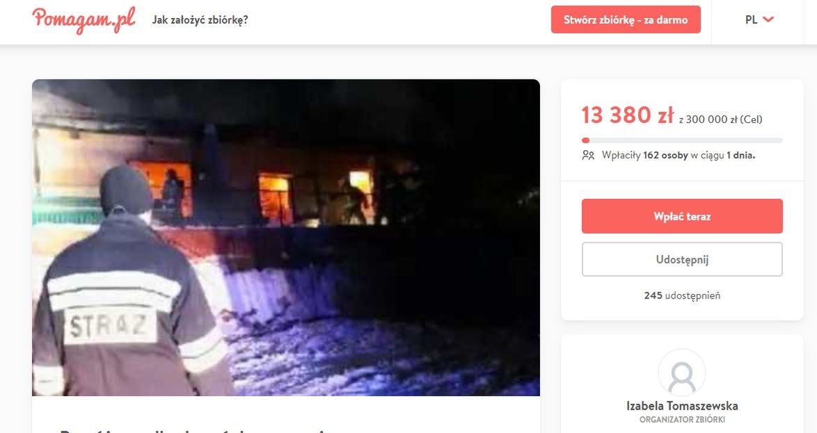 Zbiórka na odbudowę domu 