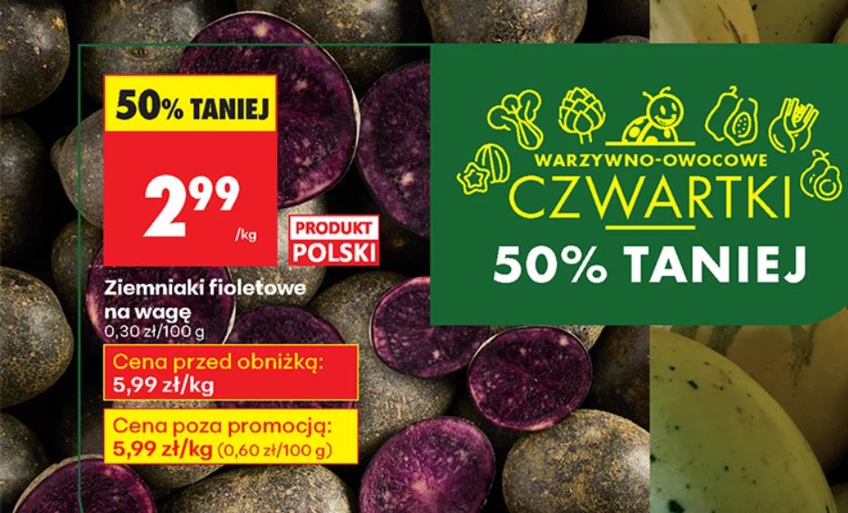 Fioletowe ziemniaki kupisz taniej w Biedronce