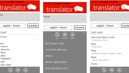 Translator Pro, czyli Google Translator dla WP7 1
