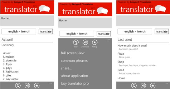 Translator Pro, czyli Google Translator dla WP7