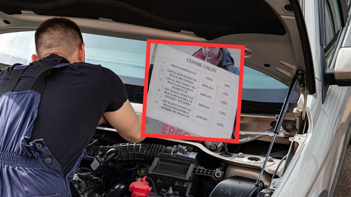 Mechanik wywiesił nietypowy cennik