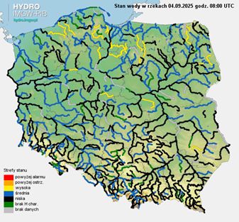 Stany wody w polskich rzekach spadają – niepokojące dane hydrologiczne