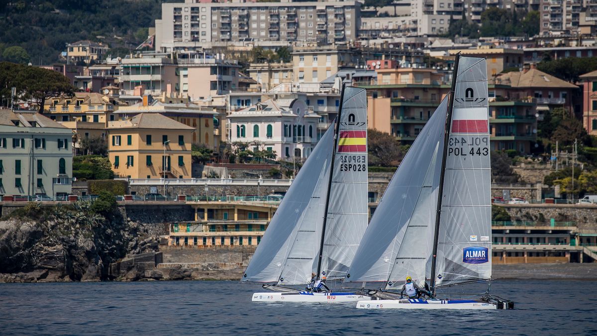 Jakub Surowiec i Katarzyna Goralska na katamranie olimpijskiej klasy Nacra 17