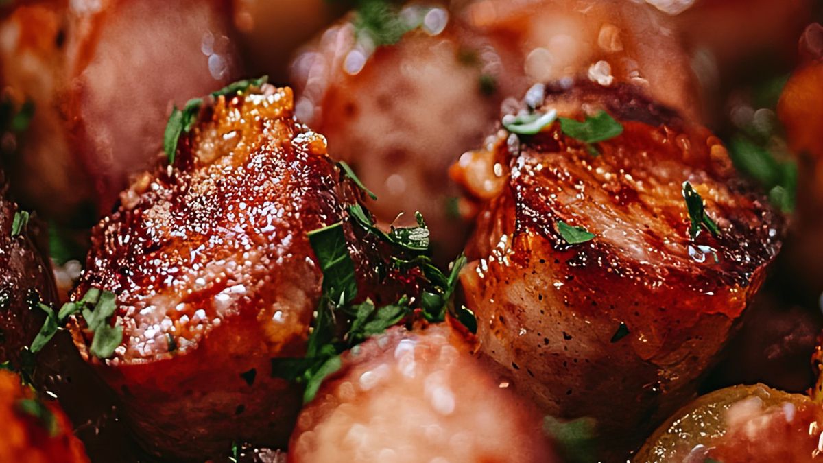 Kiełbasa smażona z cebulą w keczupie