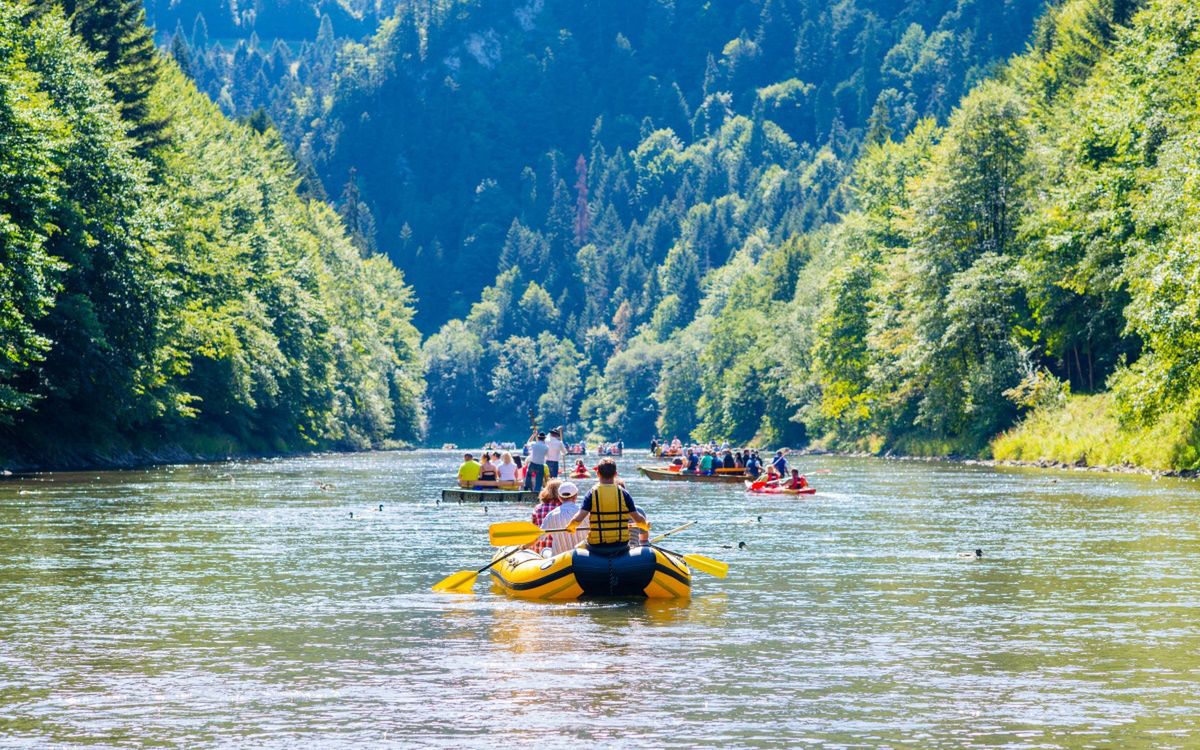 Najlepsze warunki do raftingu są na Dunajcu