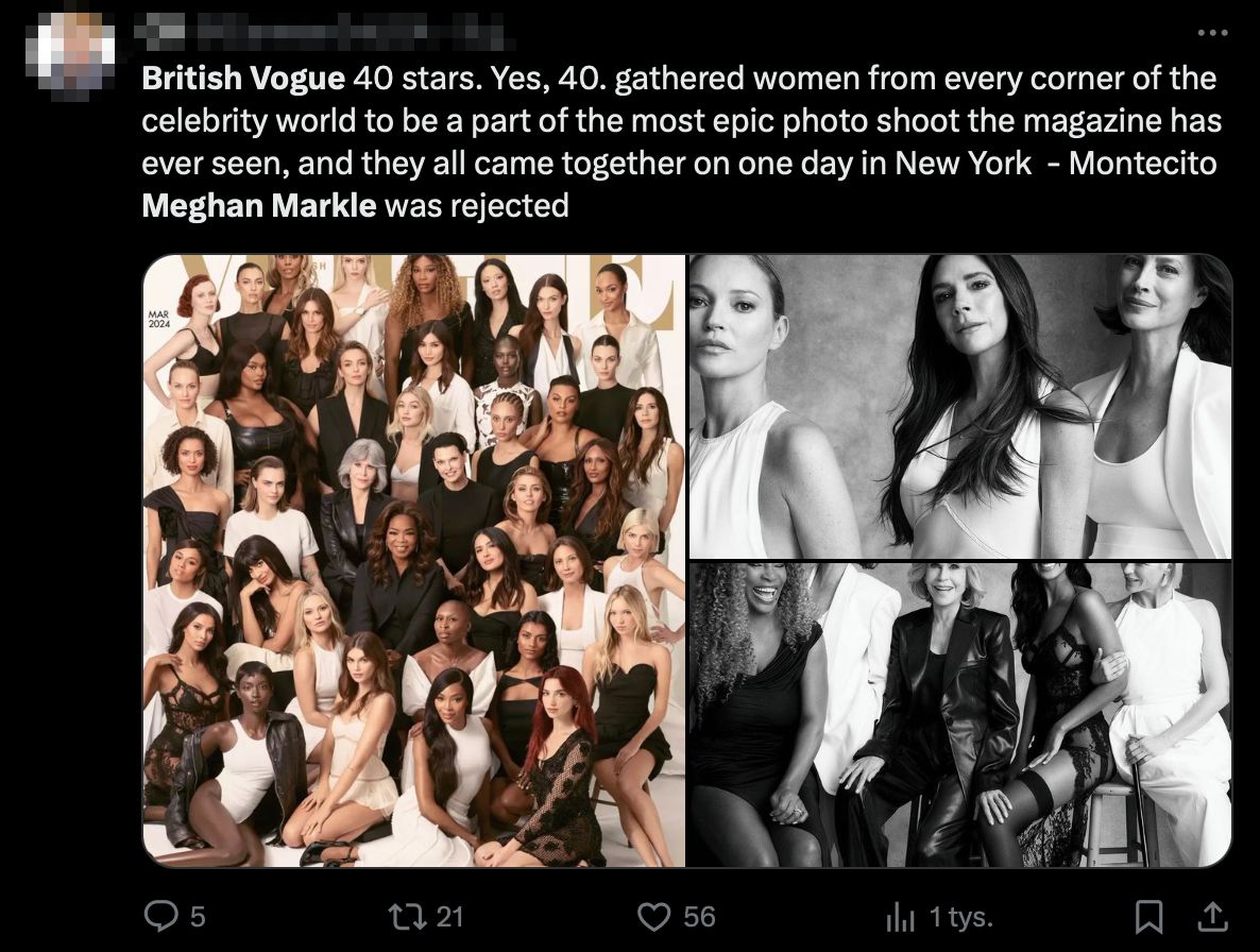 "Meghan Markle overlooked by British 'Vogue'"