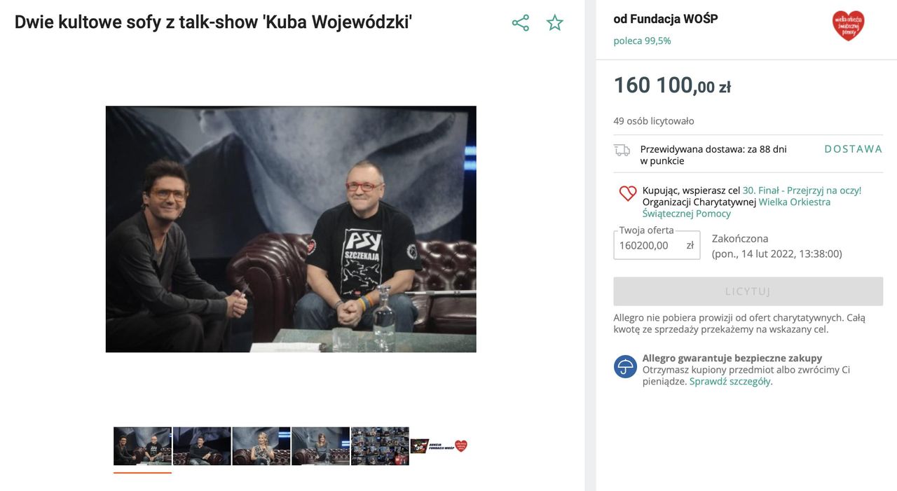 Kuba Wojewódzki sprzedał kanapy za 160 tysięcy złotych