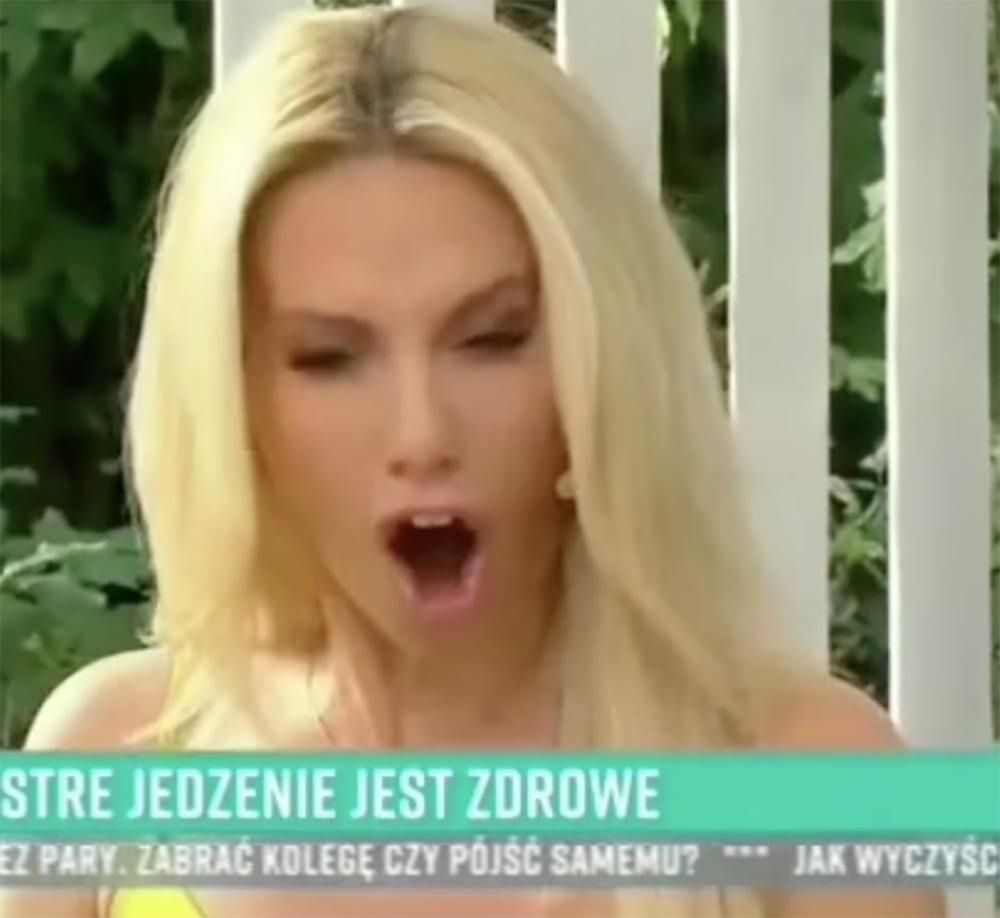 Małgorzata Opczowska i jej dziwne miny w Pytaniu na śniadanie