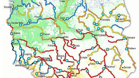 Stan wody w rzekach z godziny 9.00