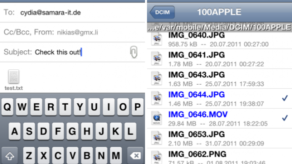 Wysyłanie dowolnych plików jako załączniki z aplikacji Mail 1
