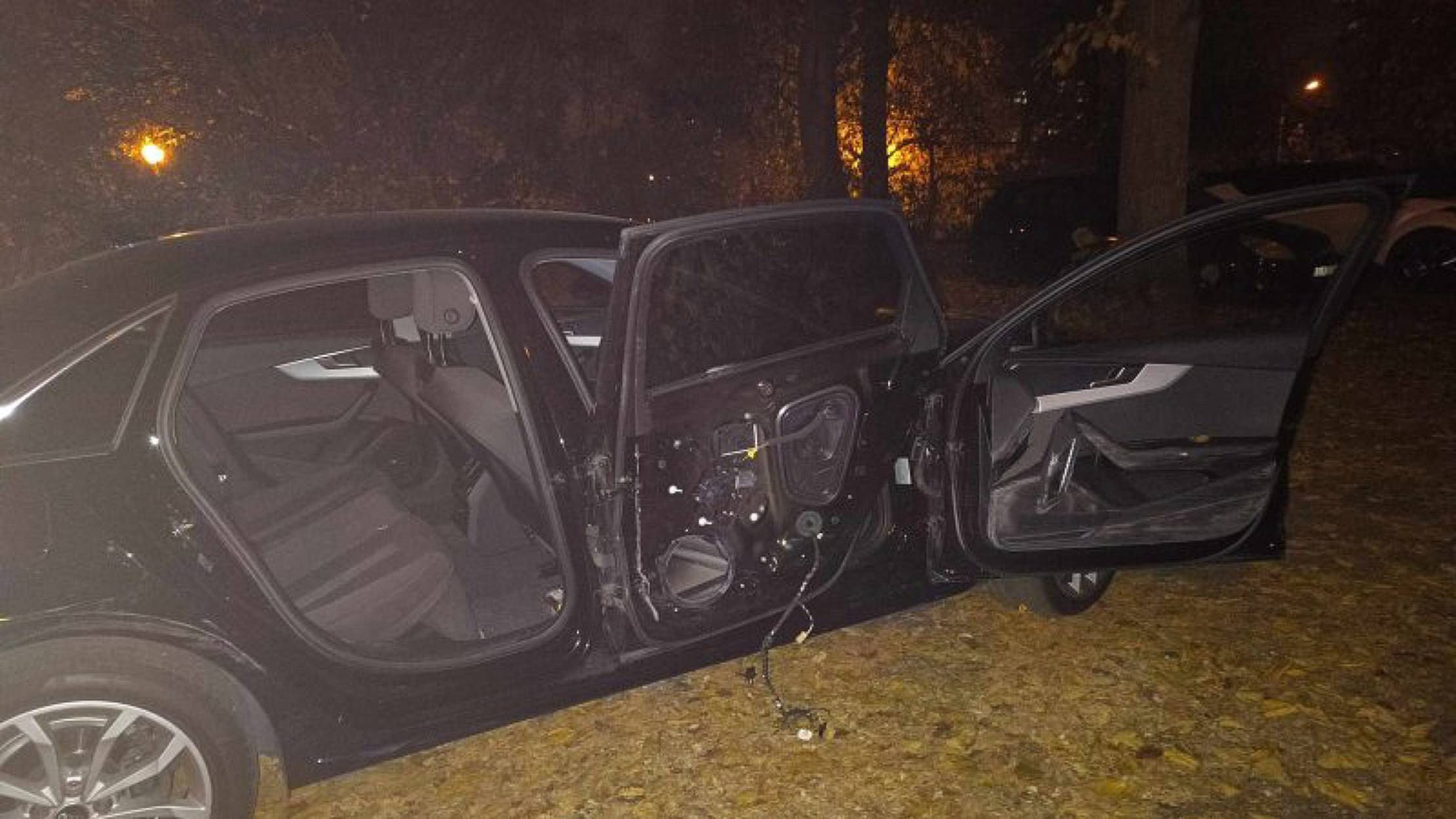 Zdewastowane audi w Lublinie