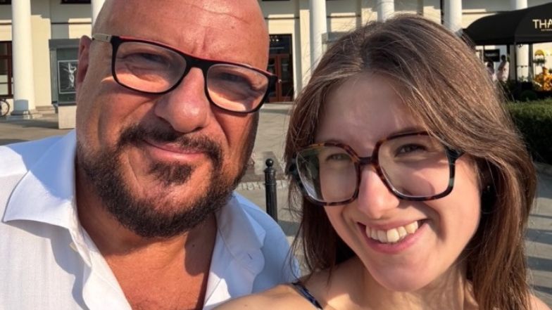 Piotr Gąsowski z córką 