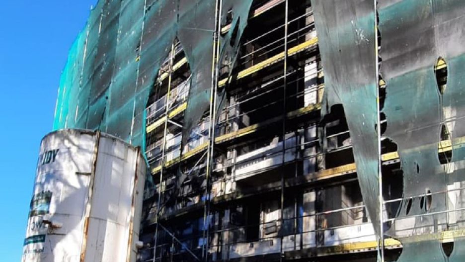 Gdańscy strażacy ugasili pożar na budowie we Wrzeszczu