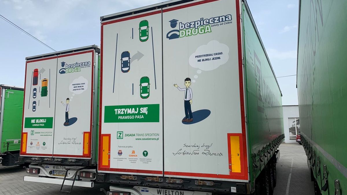 Na naczepach ciężarówek pojawiły się specjalne grafiki