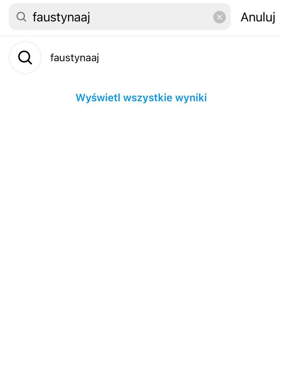 Faustyna zniknęła z Instagrama 