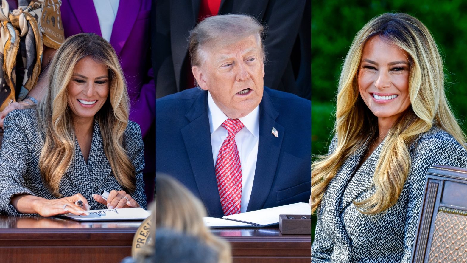 Melania Trump składa podpis
