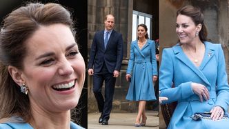 Księżna Kate w błękitnej sukience ratuje wizerunek monarchii podczas wizyty w Szkocji (ZDJĘCIA)