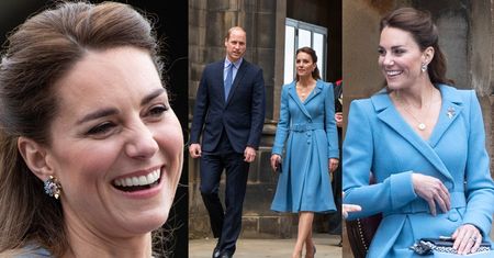 Księżna Kate w błękitnej sukience ratuje wizerunek monarchii podczas wizyty w Szkocji (ZDJĘCIA)