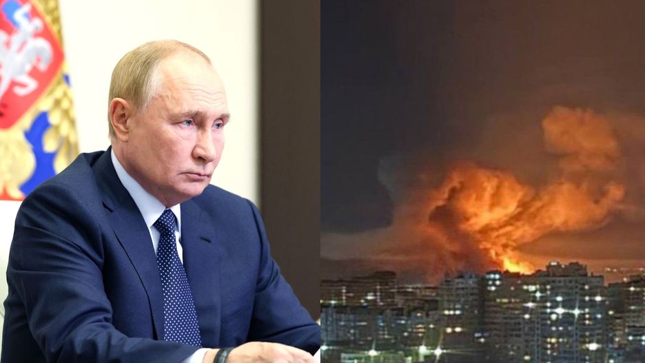 Pożar po ataku na Odessę.