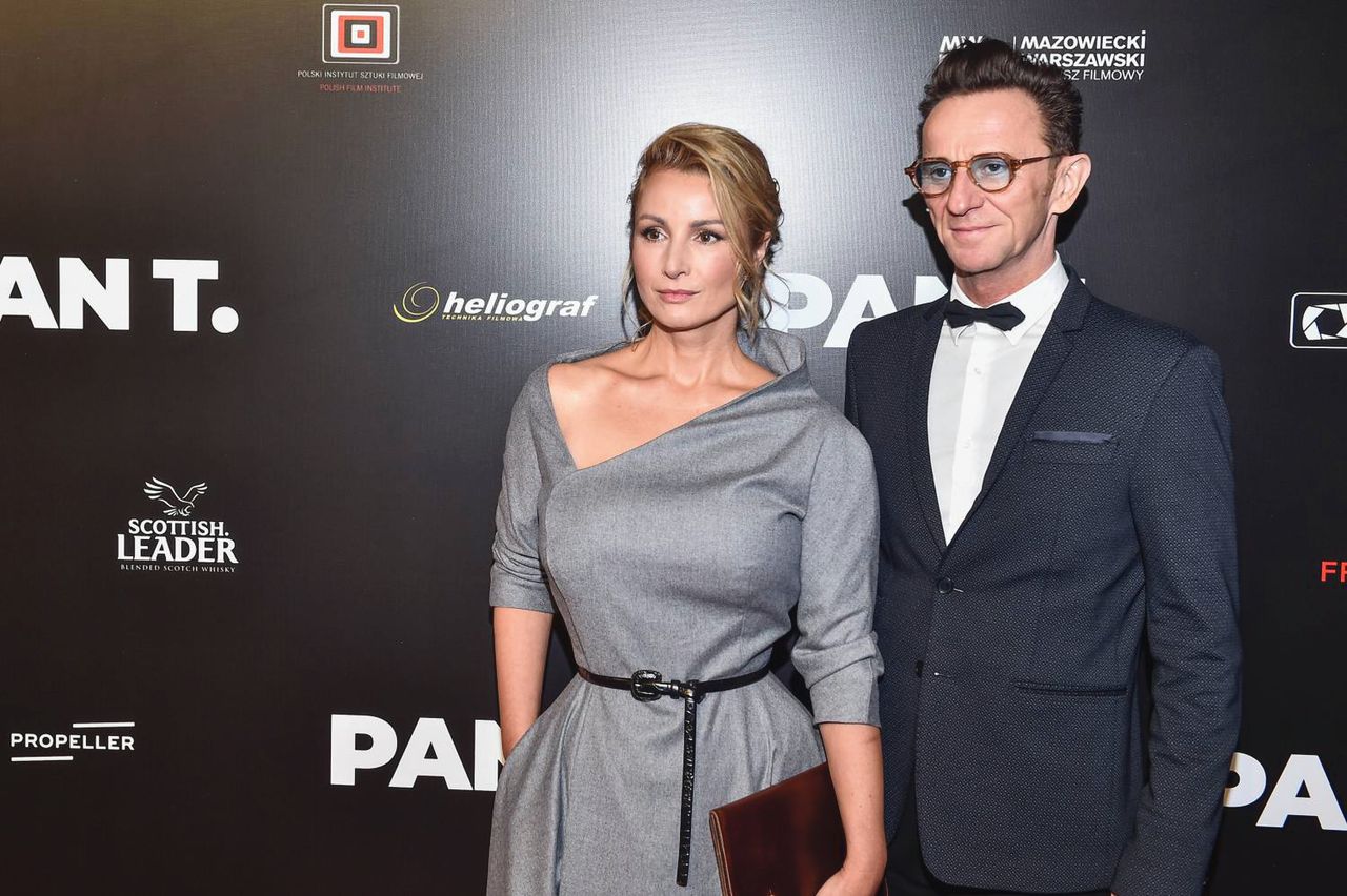 Joanna Brodzik i Paweł Wilczak na premierze filmu Pan T.