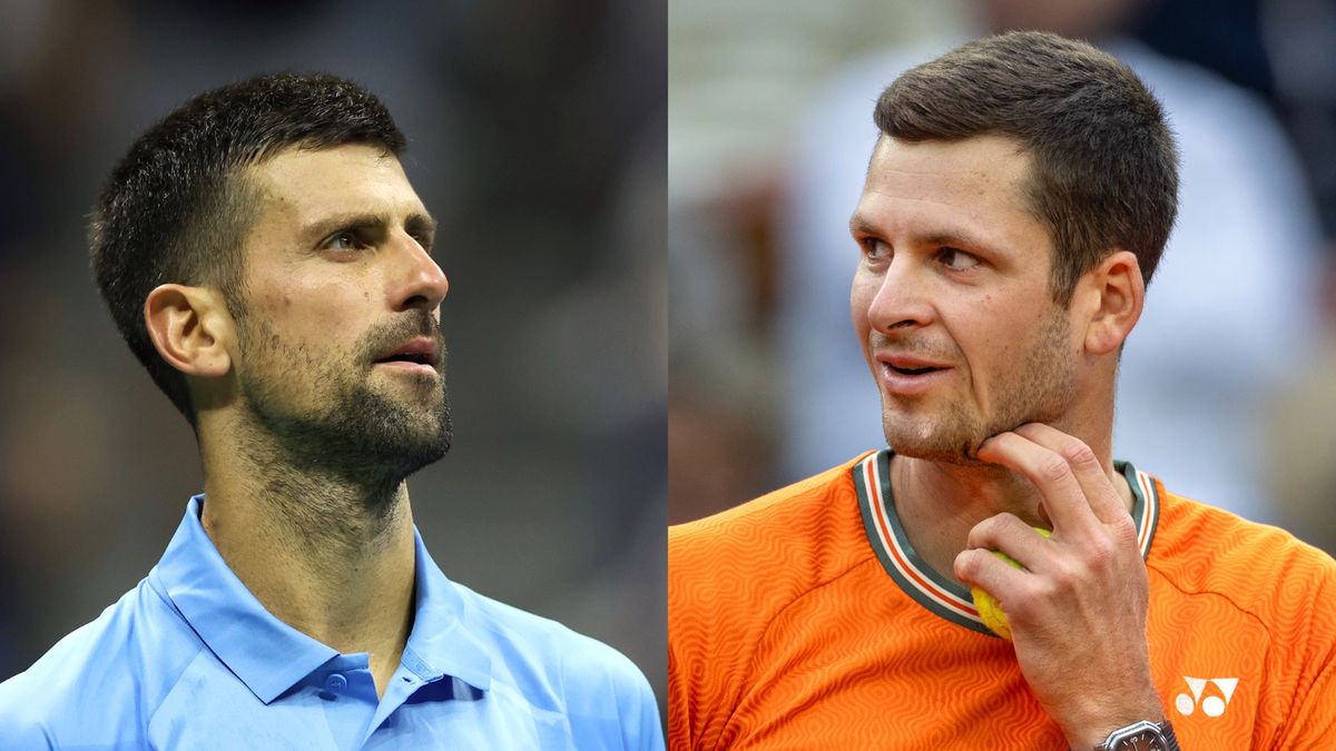 Getty Images / Sarah Stier oraz Tim Clayton/Corbis  / Na zdjęciu: Novak Djoković oraz Hubert Hurkacz