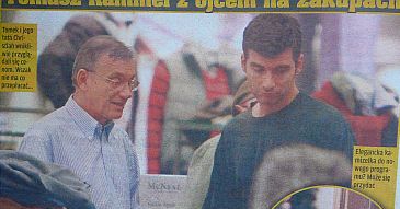 Kammel z tatą na wyprzedażach
