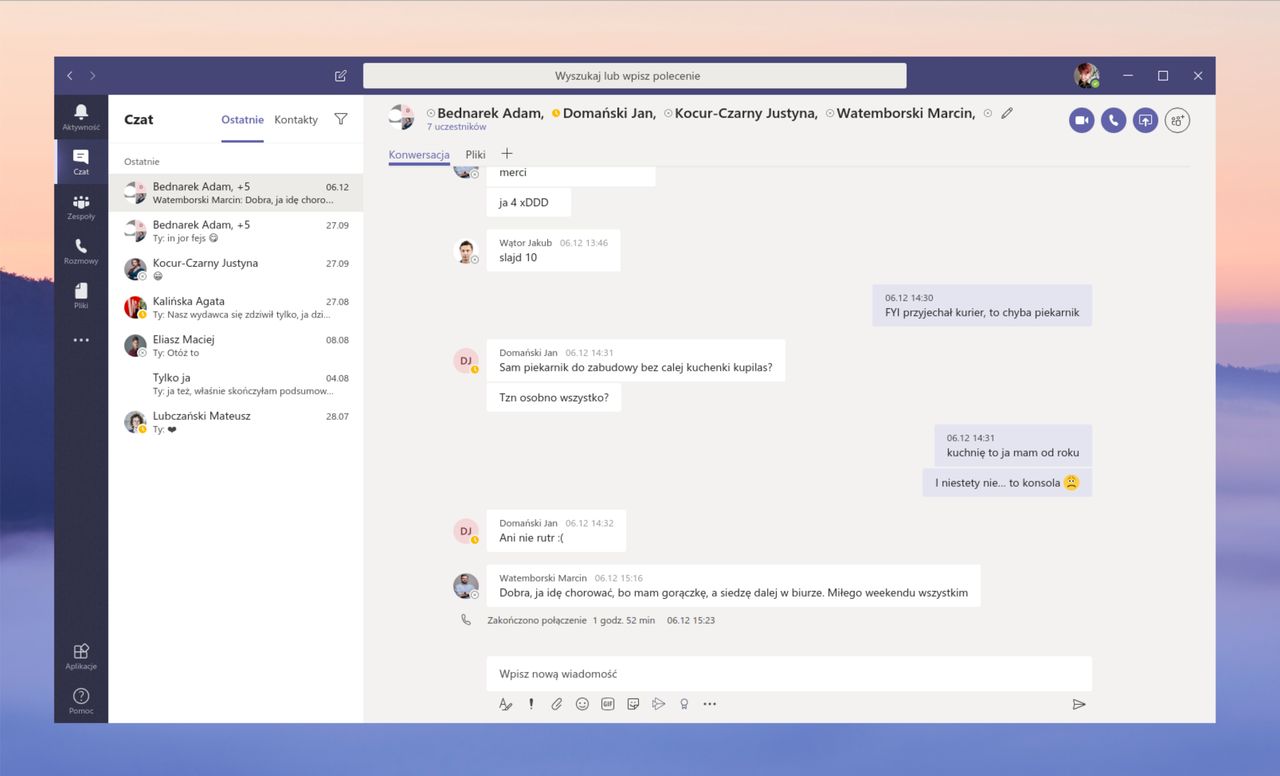 Microsoft Teams uruchomiony na Zorinie