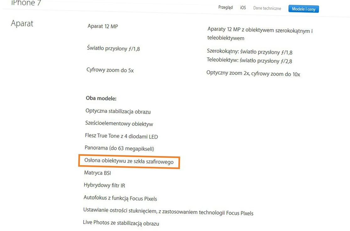 iPhone 7 nie ma osłony ze szkła szafirowego? 2