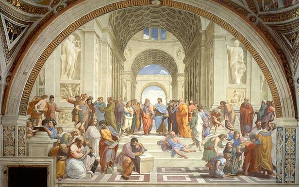 Tak Rafael Santi wyobrażał sobie Akademię Platońską - obraz "Szkoła Ateńska"