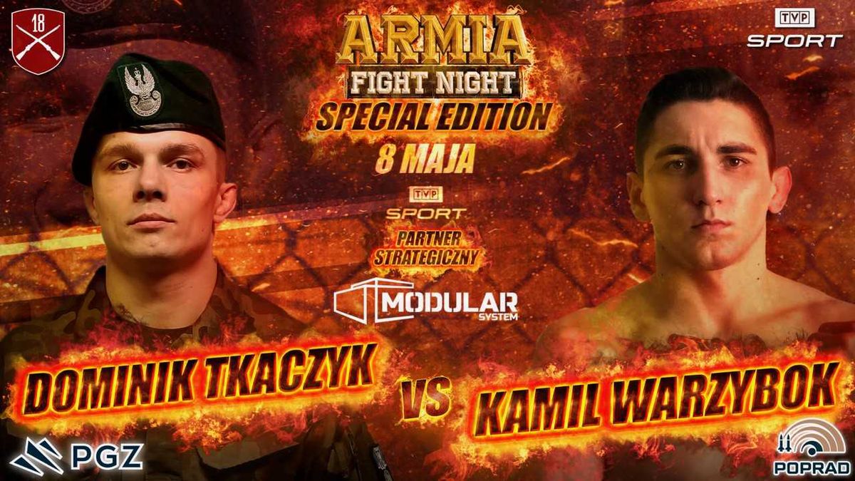 Zdjęcie okładkowe artykułu: Materiały prasowe /  / Dominik Tkaczyk zmierzy się z Kamilem Warzybokiem na gali Armia Fight Night Special Edition