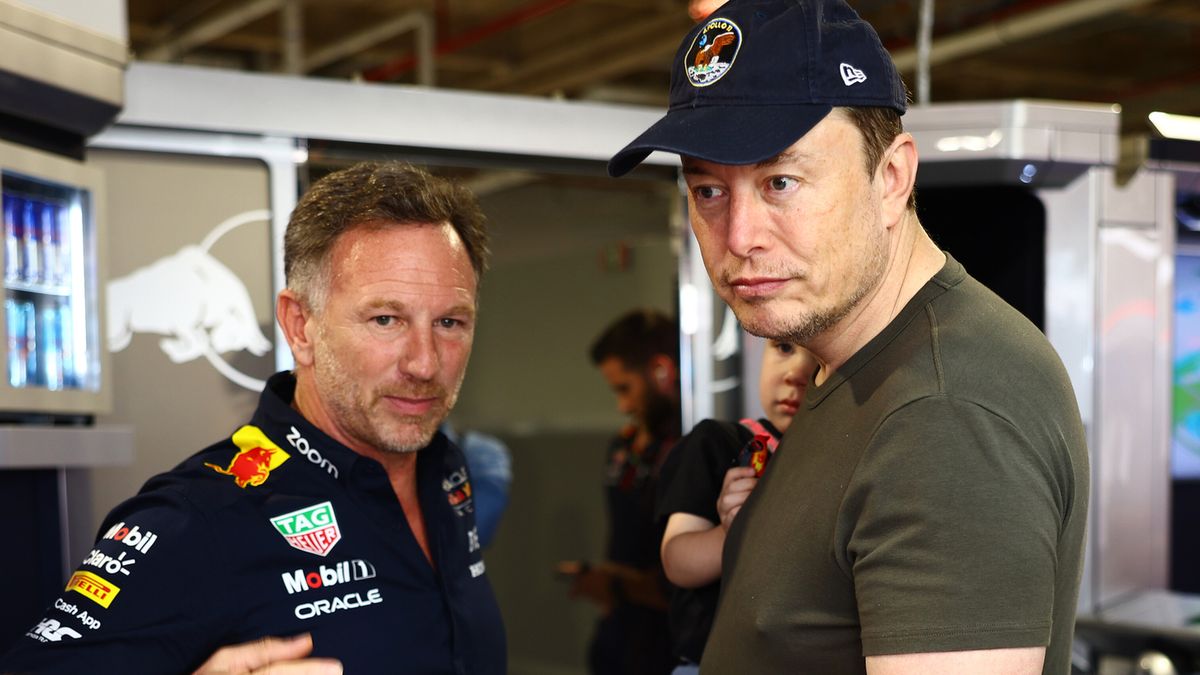 Materiały prasowe / Red Bull / Na zdjęciu: Christian Horner (po lewej) i Elon Musk