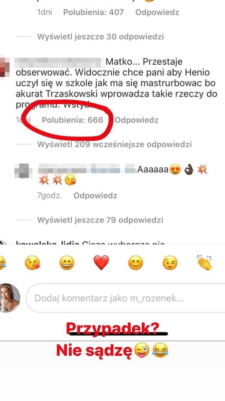 Małgorzata Rozenek odpiera ataki fanów