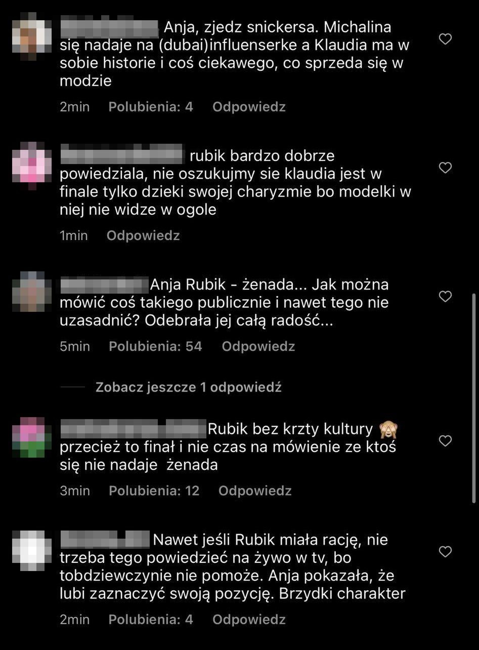 Reakcje na komentarz Rubik